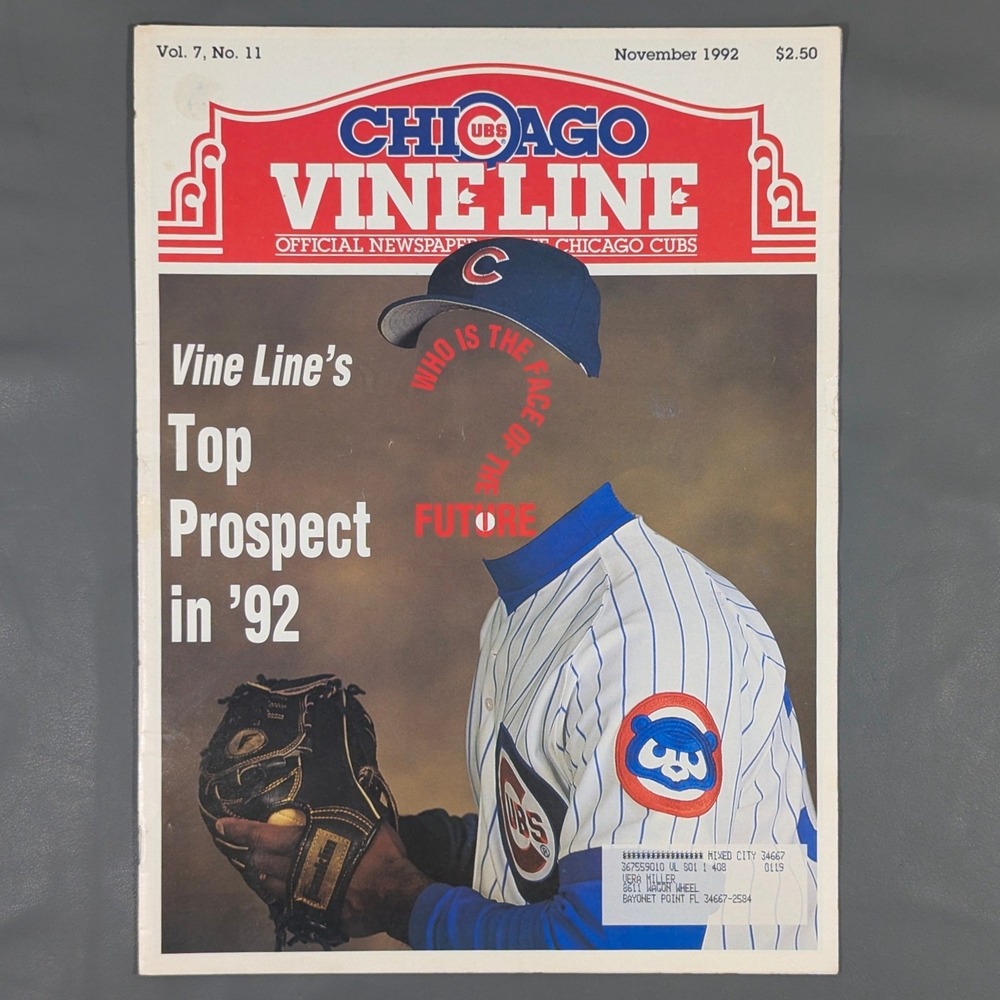 Chicago Vine Line Cubs Newspaper November 1992 Vol 7 No 11 Vintage Sports Mag